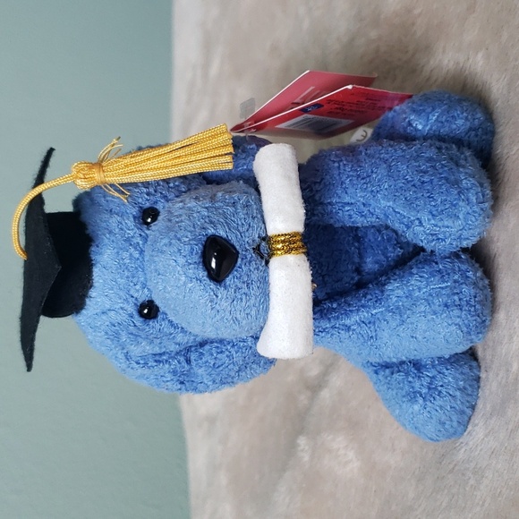 Russ Berrie Luv Pets Diploma Dogs Plush Blue Graduation Stuffed Animal 5" NWT - Picture 3 of 11